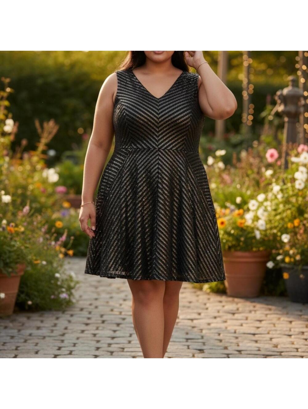 Chic Black and Gold Mini Dress